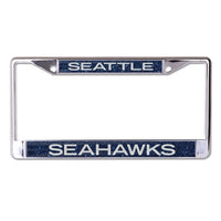 Wholesale-Seattle Seahawks GLITTER BACKGROUND Lic Plate Frame B/O Printed