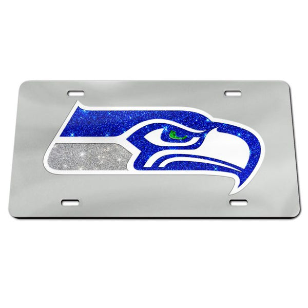 Wholesale-Seattle Seahawks GLITTER LOGO Acrylic Classic License Plates