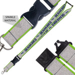 Wholesale-Seattle Seahawks Lanyard w/Buckle Glitter 1"