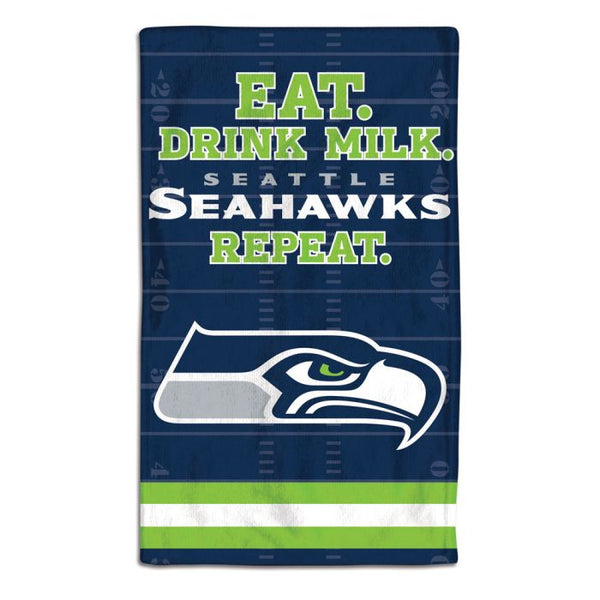 Wholesale-Seattle Seahawks / Littlest Fan NFL EAT Burp Cloth 10" x 17"