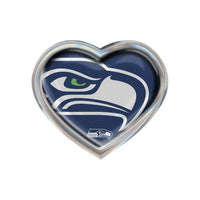 Wholesale-Seattle Seahawks MEGA Chrome Metal Domed Emblem HEART