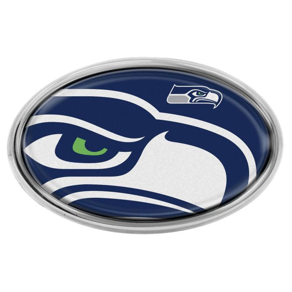 Wholesale-Seattle Seahawks MEGA Chrome Metal Domed Emblem