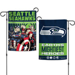 Wholesale-Seattle Seahawks / Marvel (C) 2021 Marvel Garden Flags 2 sided 12.5" x 18"