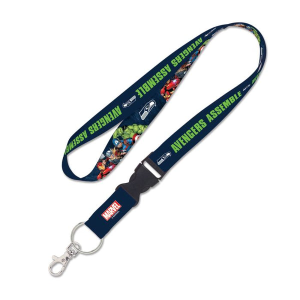 Wholesale-Seattle Seahawks / Marvel (C) 2021 Marvel Lanyard w/detachable buckle 1"