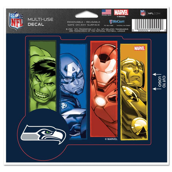 Wholesale-Seattle Seahawks / Marvel (C) 2021 Marvel Multi-Use Decal - cut to logo 5" x 6"