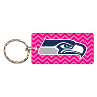 Wholesale-Seattle Seahawks PINK CHEVRON Keychain Rectangle