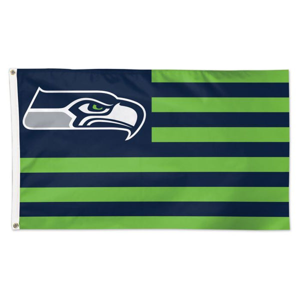 Wholesale-Seattle Seahawks / Patriotic Americana Flag - Deluxe 3' X 5'