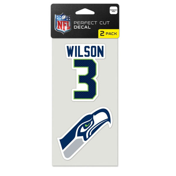 Wholesale-Seattle Seahawks Perfect Cut Decal set of two 4"x4" Russell Wilson