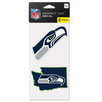 Wholesale-Seattle Seahawks STATE SHAPE Perfect Cut Decal Set of two 4"x4"