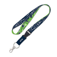 Wholesale-Seattle Seahawks Scatterprint Lanyard w/detachable buckle 1"