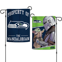 Wholesale-Seattle Seahawks / Star Wars Mandalorian Garden Flags 2 sided 12.5" x 18"