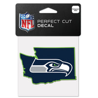 Wholesale-Seattle Seahawks State Shaped Perfect Cut Color Decal 4" x 4"