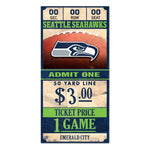 Wholesale-Seattle Seahawks Ticket Wood Sign 6x12 3/8" thick