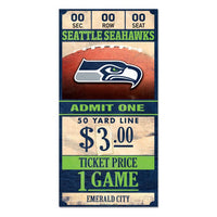 Wholesale-Seattle Seahawks Ticket Wood Sign 6x12 3/8" thick