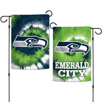 Wholesale-Seattle Seahawks Tie Dye Garden Flags 2 sided 12.5" x 18"