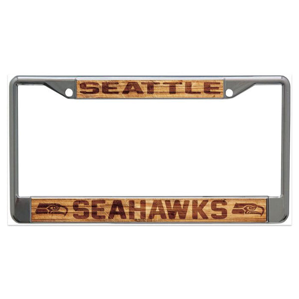 Wholesale-Seattle Seahawks WOOD Lic Plt Frame S/L Printed