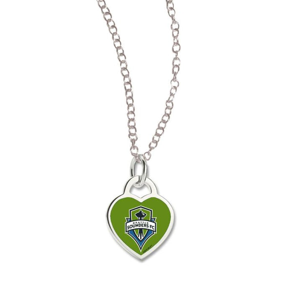 Wholesale-Seattle Sounders Necklace w/3D Heart