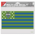 Wholesale-Seattle Sounders / Patriotic Americana Multi-Use Decal -Clear Bckrgd 5" x 6"