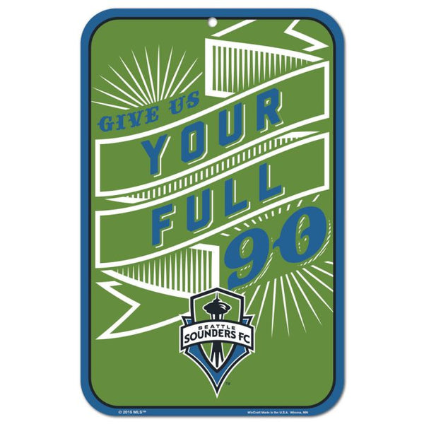 Wholesale-Seattle Sounders Plastic Sign 11" x 17"