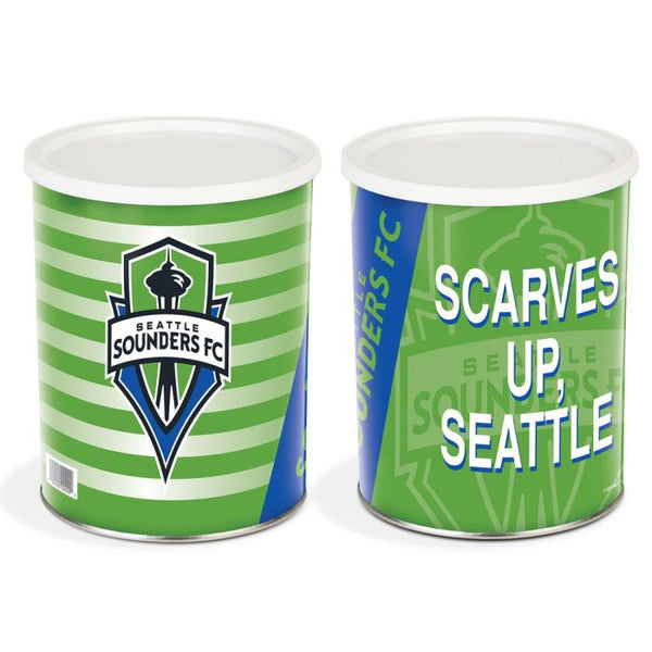 Wholesale-Seattle Sounders Scarves Up, Seattle Gift Tin 1 Gallon