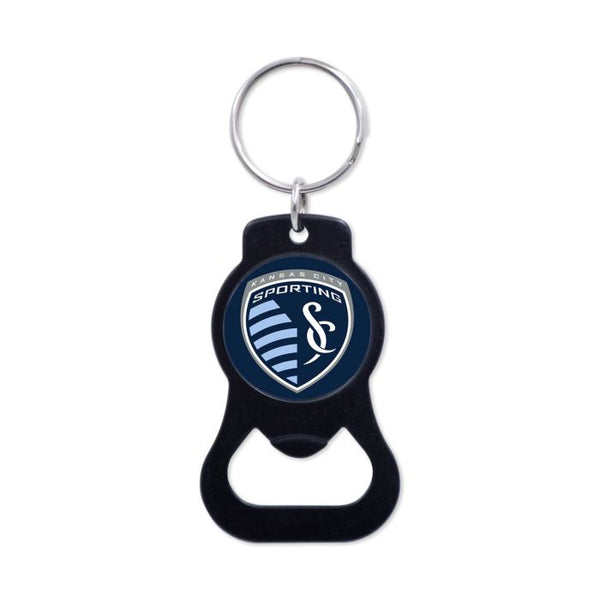 Wholesale-Sporting Kansas City Black Bottle Opener Key Ring