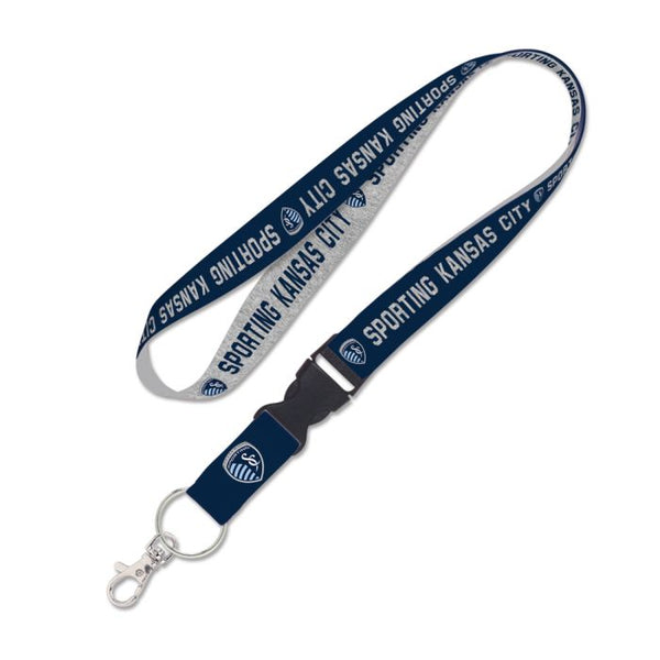 Wholesale-Sporting Kansas City Heather Lanyard w/detachable buckle 1"