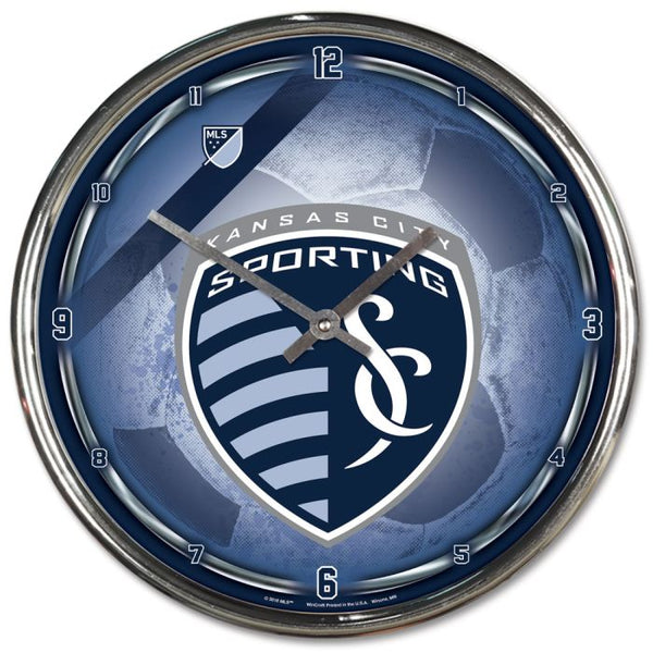 Wholesale-Sporting Kansas City SOCCER BALL Chrome Clock