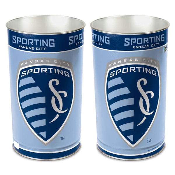 Wholesale-Sporting Kansas City Wastebasket - tapered 15"H