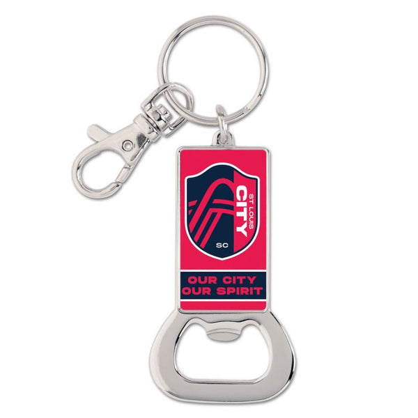 Wholesale-St Louis SC SLOGAN Bottle Opener Key Ring Rectangle