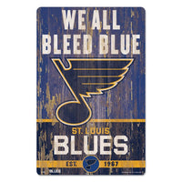 Wholesale-St. Louis Blues SLOGAN Wood Sign 11" x 17" 1/4" thick