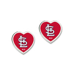 Wholesale-St. Louis Cardinals Earrings w/3D Heart