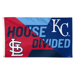 Wholesale-St. Louis Cardinals / Kansas City Royals House Divided Flag - Deluxe 3' X 5' House Divided MLB