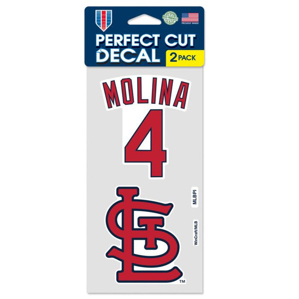 Wholesale-St. Louis Cardinals Perfect Cut Decal Set of two 4"x4" Yadier Molina