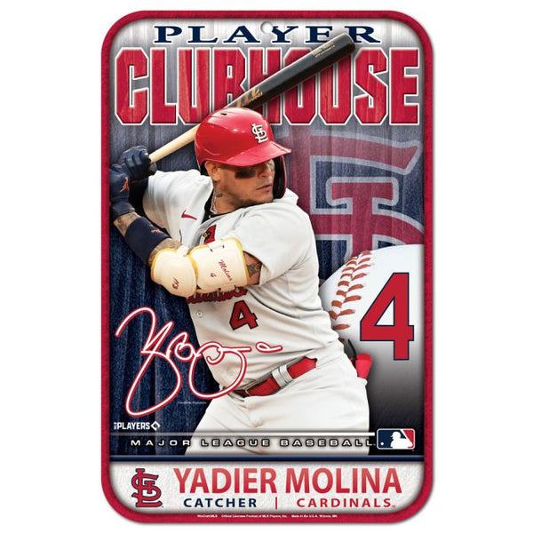 Wholesale-St. Louis Cardinals Plastic Sign 11" x 17" Yadier Molina