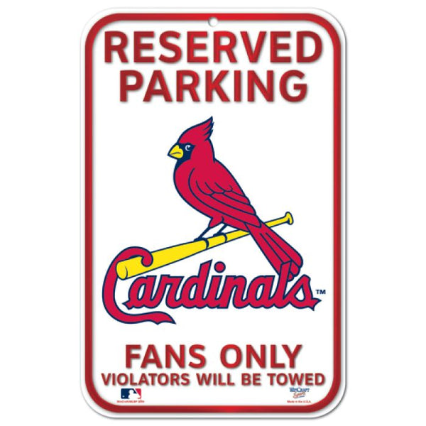 Wholesale-St. Louis Cardinals Reserved Parking Plastic Sign 11" x 17"