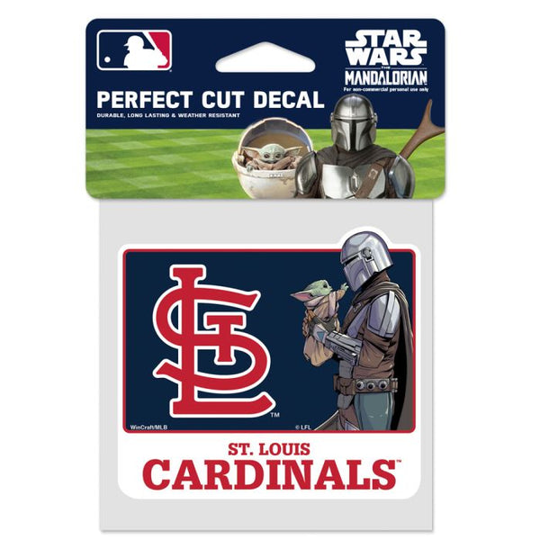 Wholesale-St. Louis Cardinals / Star Wars Mandalorian Perfect Cut Color Decal 4" x 4"