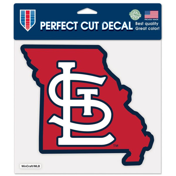 Wholesale-St. Louis Cardinals State Shape Perfect Cut Color Decal 8" x 8"