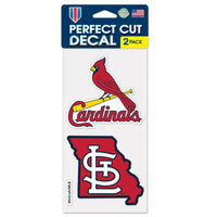 Wholesale-St. Louis Cardinals State Shape Perfect Cut Decal Set of two 4"x4"