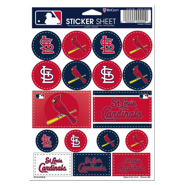 Wholesale-St. Louis Cardinals Vinyl Sticker Sheet 5" x 7"