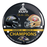 Wholesale-Super Bowl on the Fifty Baltimore Ravens Button, carded 3"