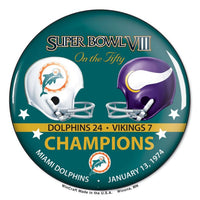 Wholesale-Super Bowl on the Fifty Miami Dolphins Button, carded 3"