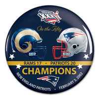 Wholesale-Super Bowl on the Fifty New England Patriots Button, carded 3"