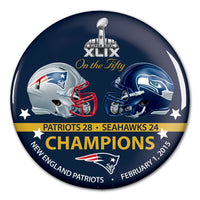 Wholesale-Super Bowl on the Fifty New England Patriots Button, carded 3"