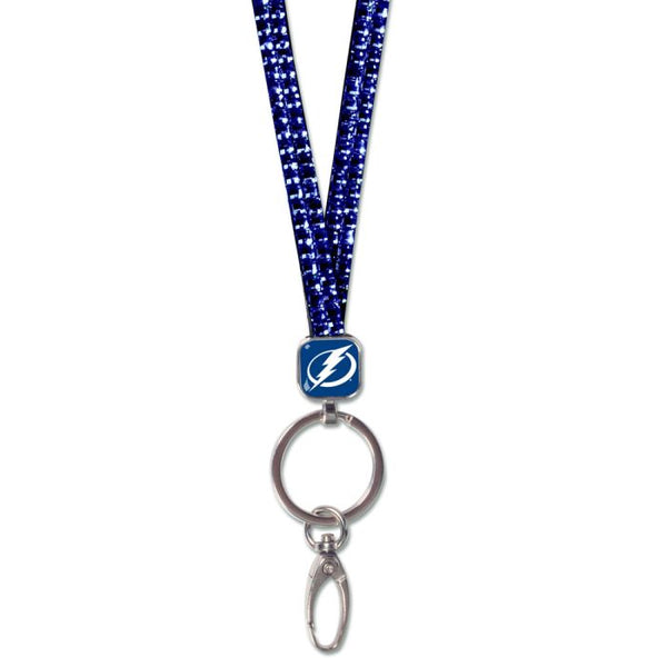 Wholesale-Tampa Bay Lightning Navy Lanyards- Crystal Bling