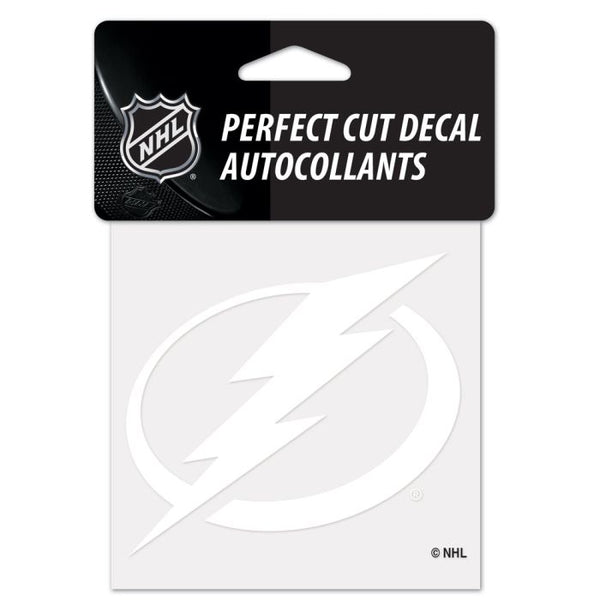 Wholesale-Tampa Bay Lightning Perfect Cut White Decal 4" x 4"