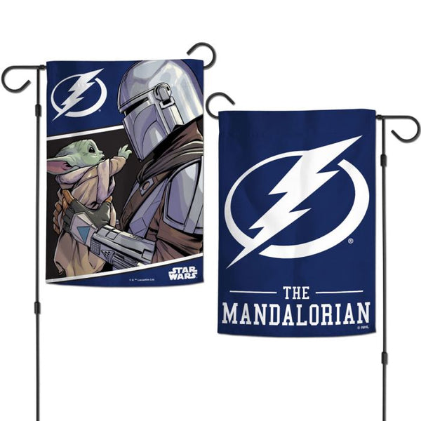 Wholesale-Tampa Bay Lightning / Star Wars Mandalorian Garden Flags 2 sided 12.5" x 18"