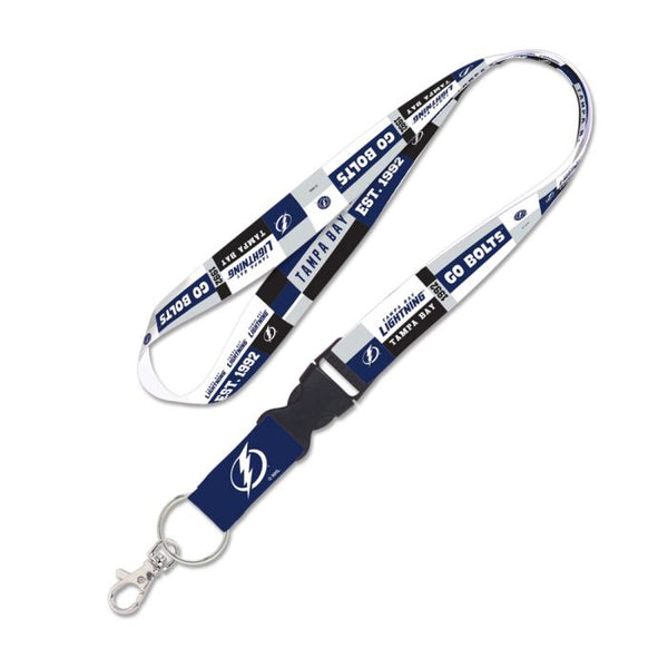 Wholesale-Tampa Bay Lightning color block Lanyard w/detachable buckle 1"