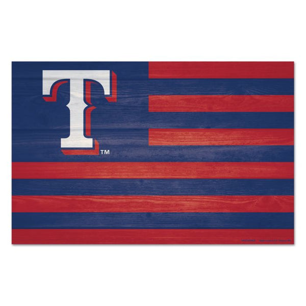 Wholesale-Texas Rangers Americana Wood Sign 11" x 17" 1/4" thick