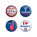 Wholesale-Texas Rangers Button 4 Pack 1 1/4" Rnd