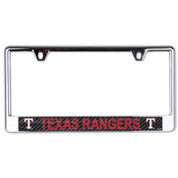 Wholesale-Texas Rangers CARBON Lic Plate Frame B/O Printed